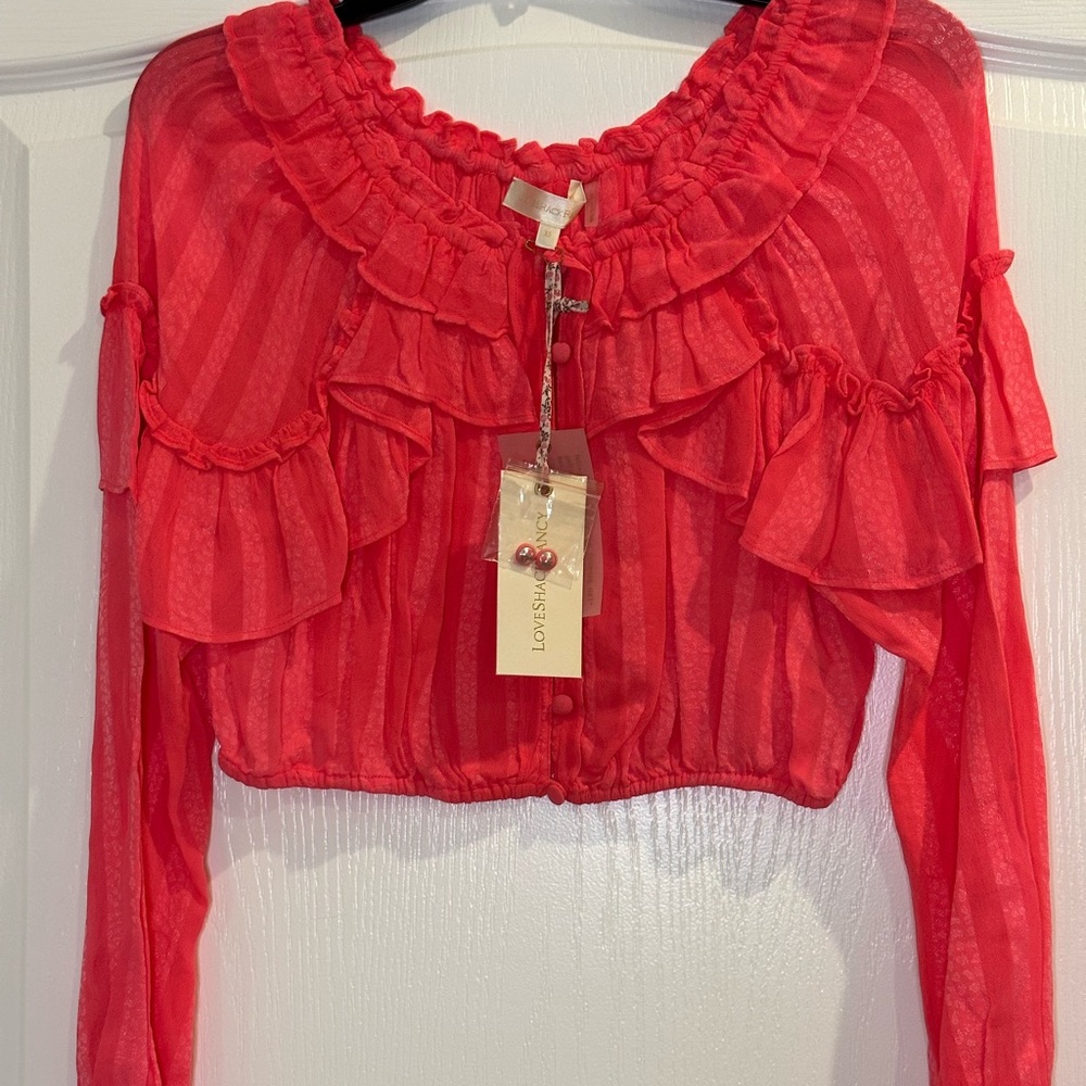 LoveShackFancy Ruffle Popover Top - Picture 7 of 13